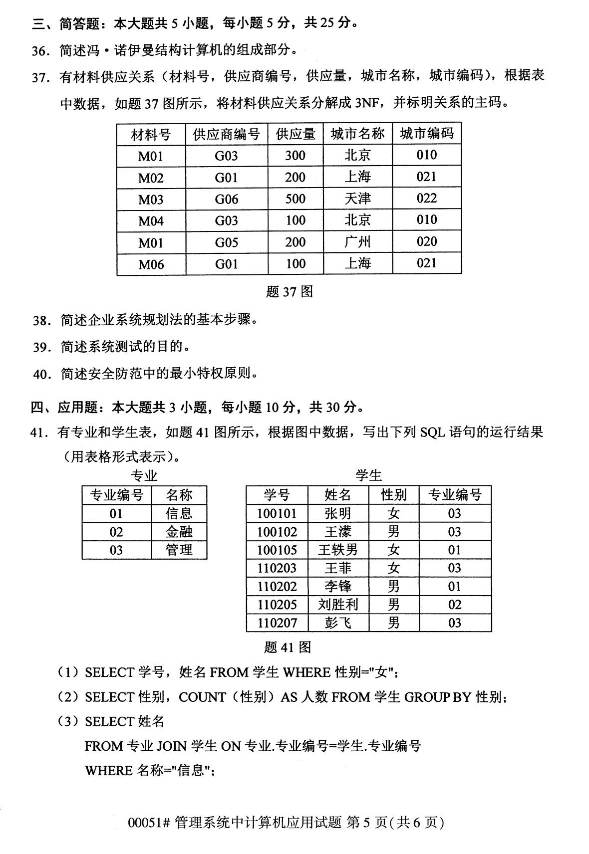 下面是2020年8月全國自考本科管理系統(tǒng)中計(jì)算機(jī)應(yīng)用（00051）試題，掃描下面二維碼，關(guān)注微信公眾號(hào)，回復(fù)關(guān)鍵詞“自考真題”，獲取“8月全國自考試卷匯總。